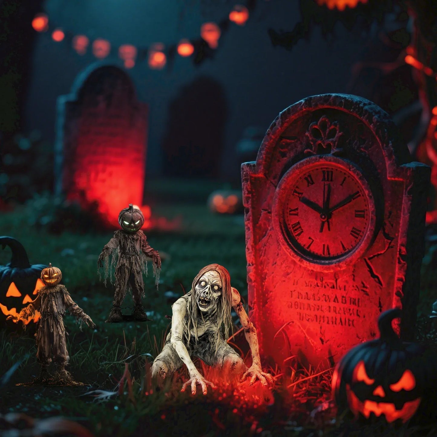 Halloween Havepæle Plastik Uhyggelige Tegneserie Havepynt Efterår 2025 Udendørs Gårdhave Dekoration Let Opsætning