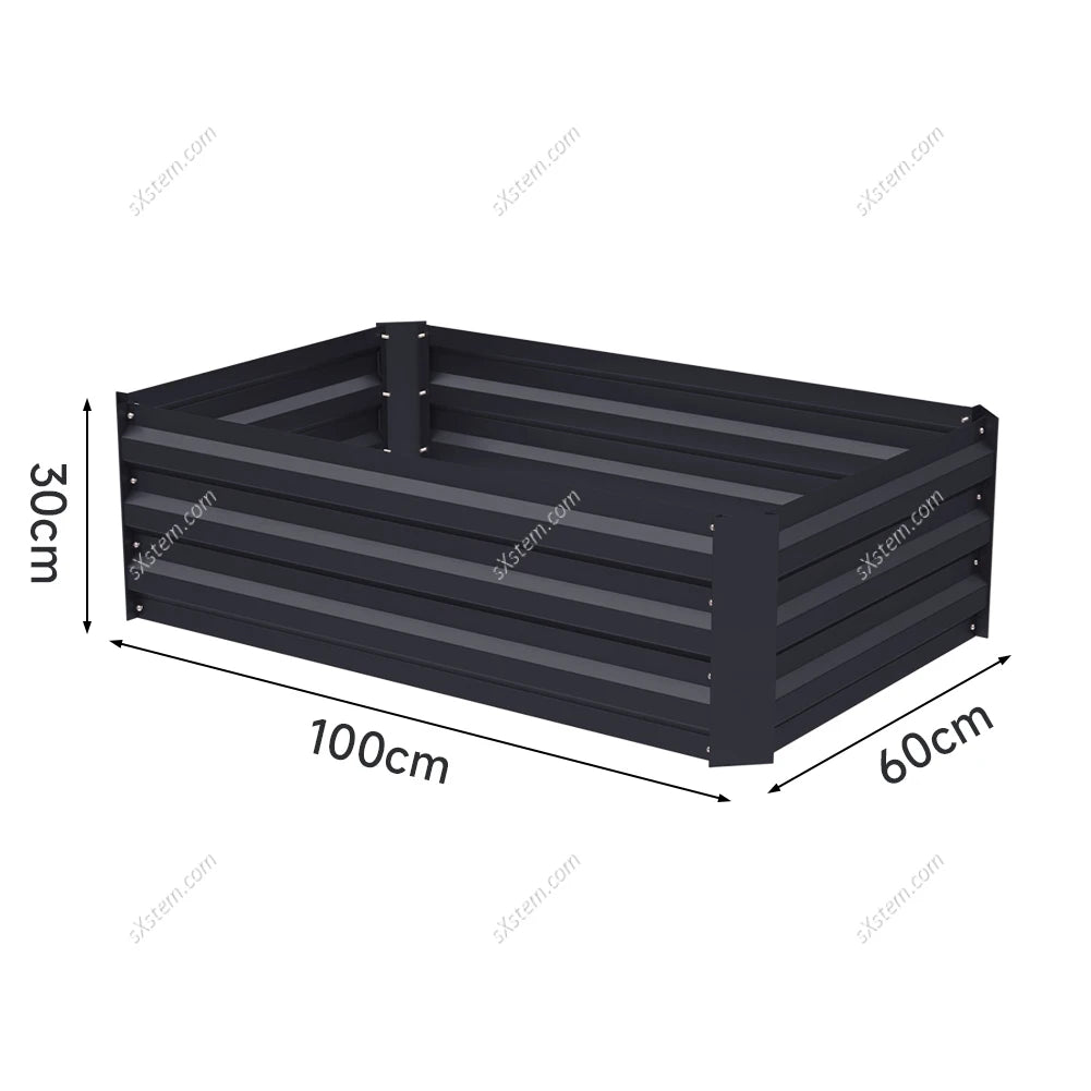 Variant image for Metal Raised Garden Bed 4x2ft Rectangular Planter Box for Flowers, Vegetables, and Herbs in Black-5