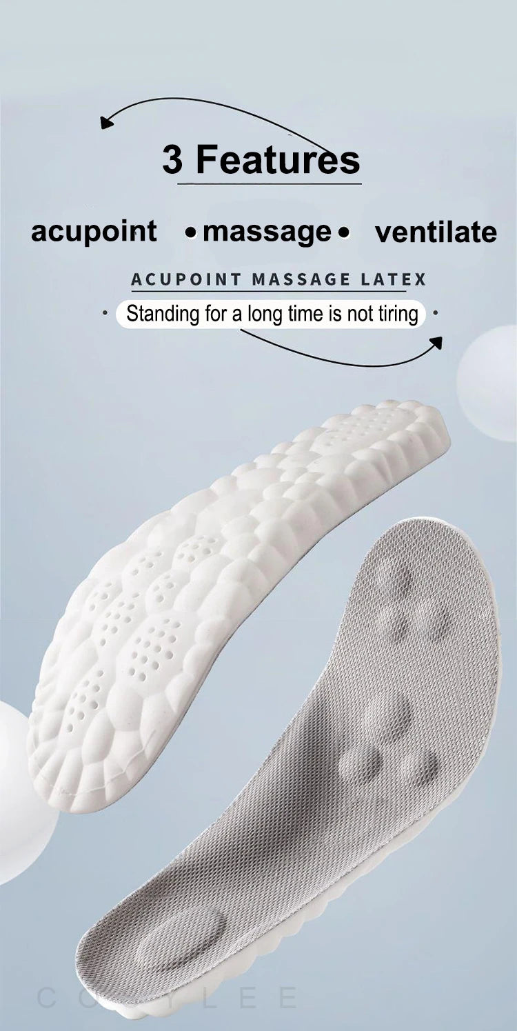 Sport Latex Insoles with Arch Support – Breathable Cushion Plantar Fascia Insole