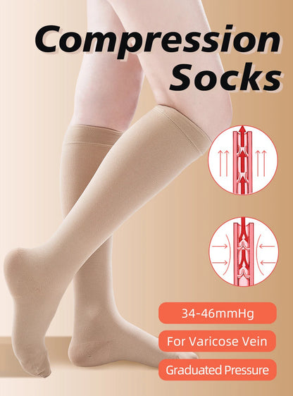 Medical Grade Compression Stockings 34–46mmHg Class 3 – Varicose Veins Support Calf Sleeve Unisex S–7XL 2026