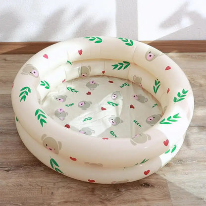Piscina Inflable Pequeña para Niños, Piscina Plástica Pequeña de PVC Duradero con Diseño de Oso Brillante para Diversión Segura al Aire Libre