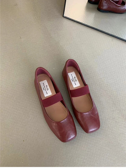 Ondersteunende Dames Ballerina's - Vierkante Neus Mary Jane