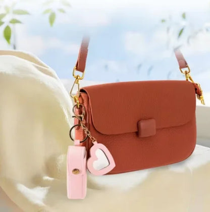 1+1 Free Birkin Inspired Mini Hand Bag - Mini Leather Lipstick Bag Charm Keychain