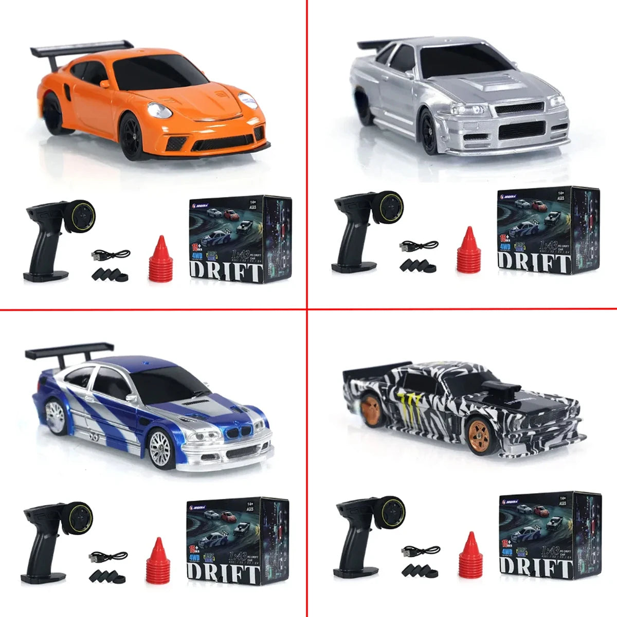 Høyhastighets 2,4G RC Drift Car - 4WD fjernkontroll miniracing leketøy for gutter, gaveide