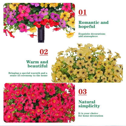 Picchetto da giardino con fiore artificiale, cespuglio fiorito finto da esterno con punta da conficcare nel terreno per decorare cortili, giardini e fioriere, 45 x 36 cm