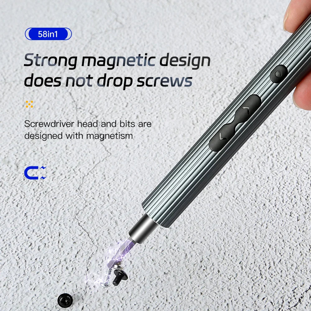 Electric Screwdriver 58-In-1 Rechargeable Precision Repair Kit Wireless Compact Tech Repair Fall 2025 Magnetic