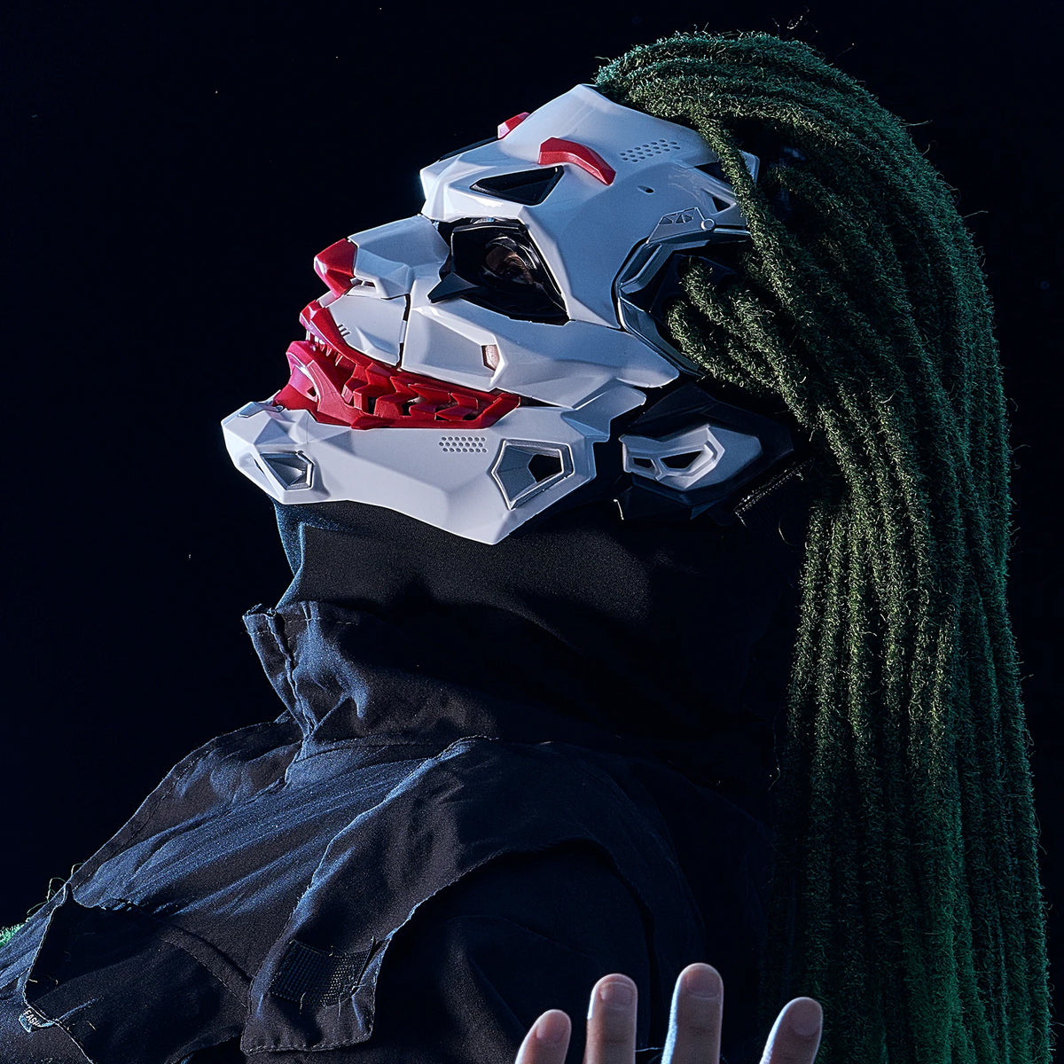 Cyberpunk Braids 2D PVC Resin Full-Face Cosplay Mask Halloween Anime Role-Play Prop 2026