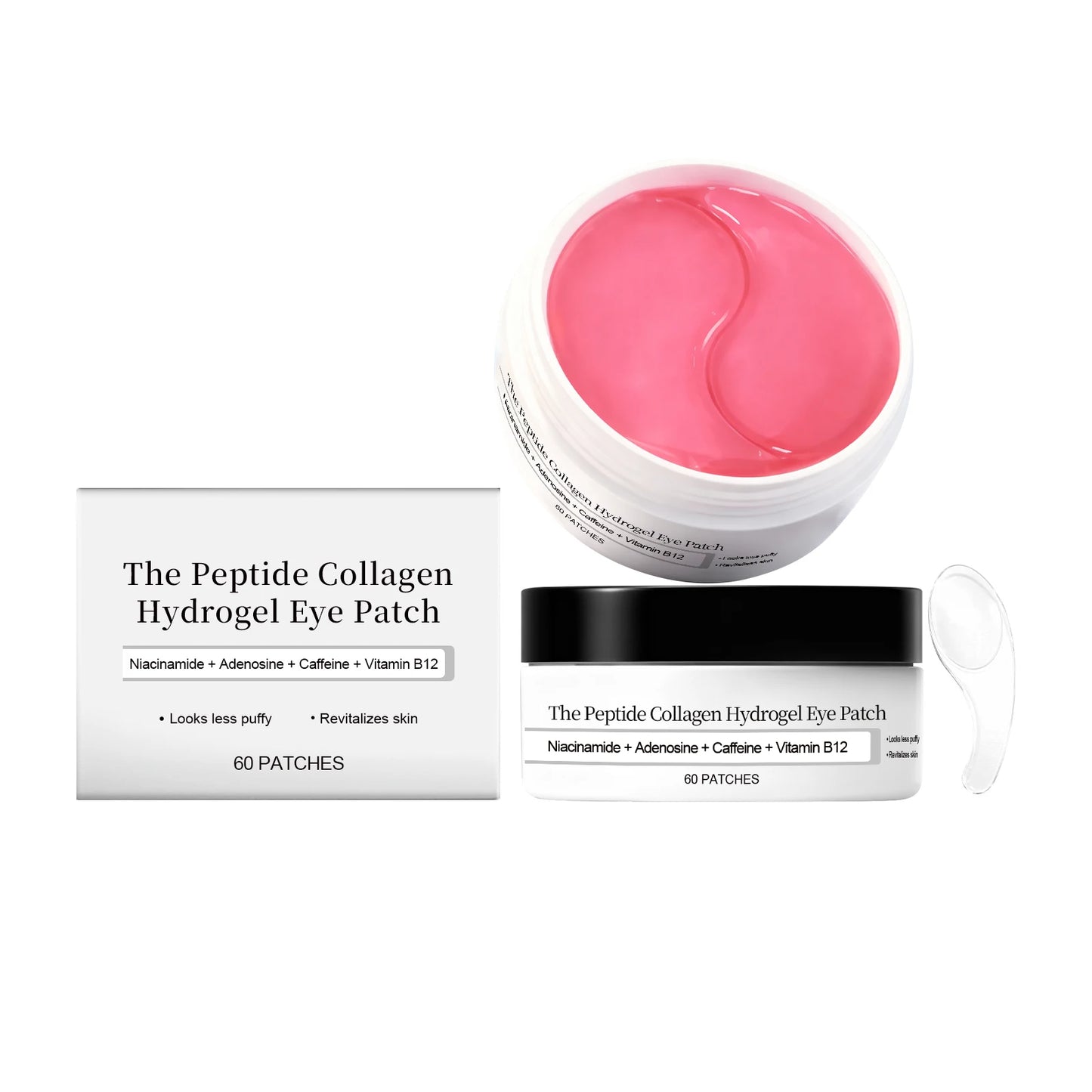 Collagen hydrogel øjenpatch 60 patches hudpleje niacinamid adenosin TikTok viral efterår 2026 fugtgivende mod hævelser og mørke rande