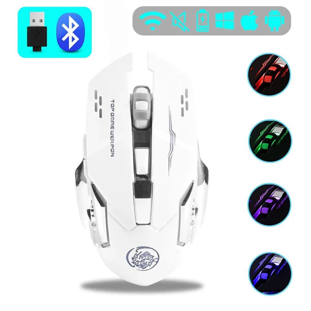 Wireless Gaming Mouse Rechargeable Silent RGB Backlight