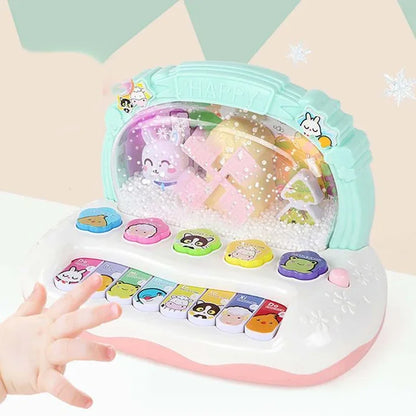 Piano electrónico de dibujos animados para niños con luces y sonidos de animales: juguete de instrumento musical educativo para mayores de 3 años, regalo de cumpleaños perfecto