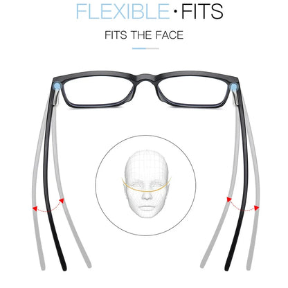 Blue Light Blocking Glasses – Square Frame TR90 Lightweight Eyewear, Back to School 2026 Trend, Anti Blue Light for Computer Use
