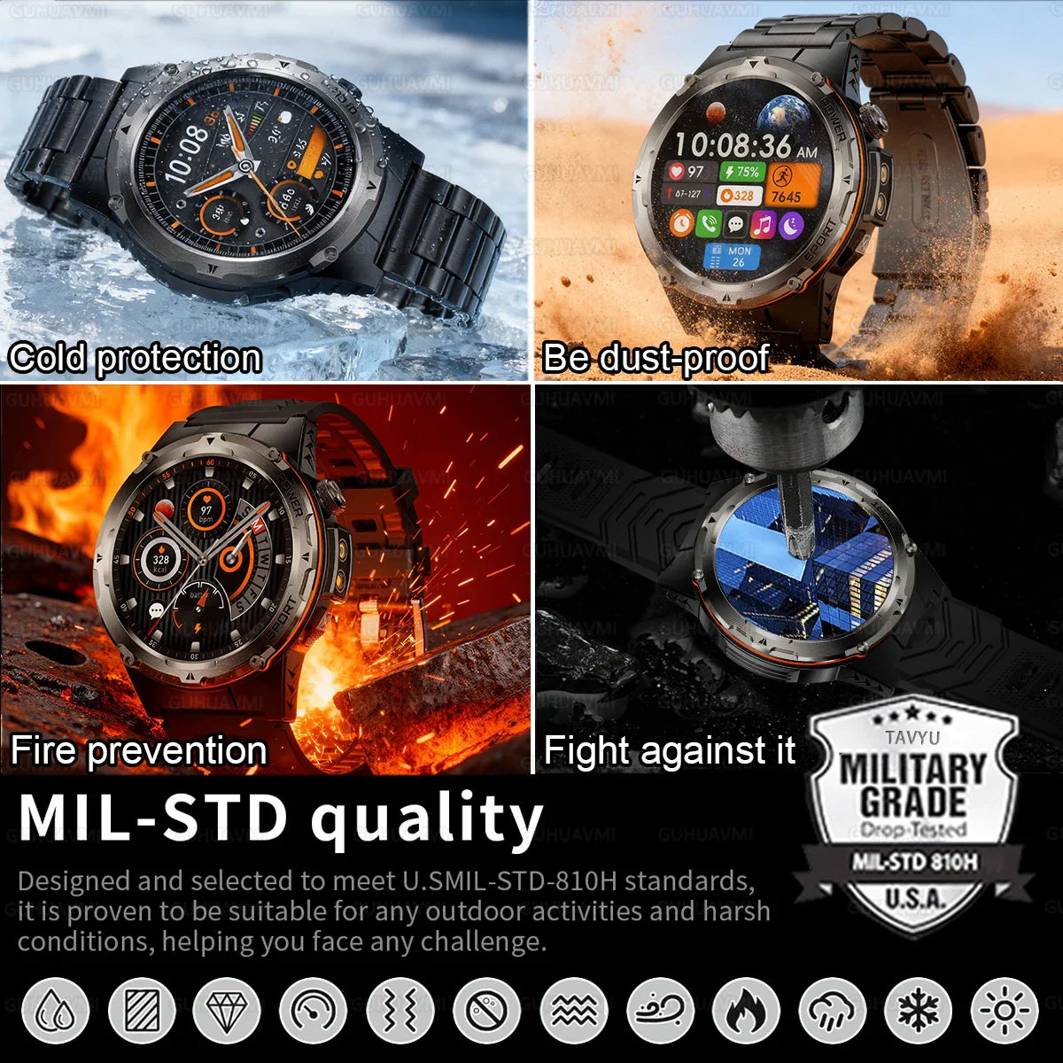 GPS Sports Smart Watch With AMOLED Display Compass NFC HD Calls Waterproof 500mAh Battery Fall 2025 Outdoor Trend