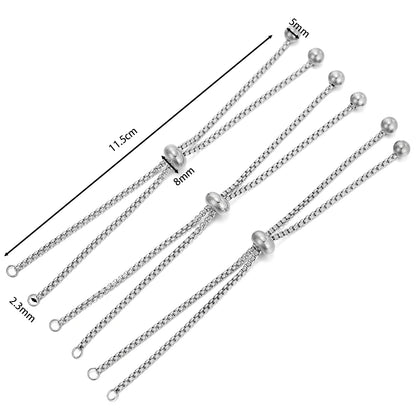Extensores de Pulsera de Acero Inoxidable Deslizadores Ajustables 3 Piezas