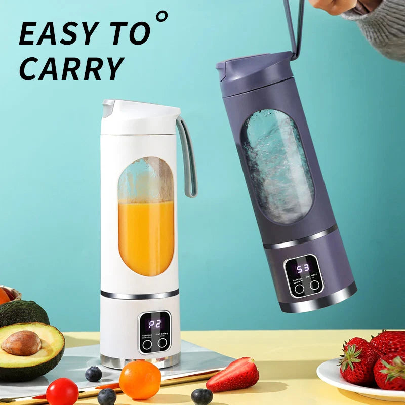 Portable Blender 450ml USB Rechargeable 8-Blade 3-Gear Juicer Cup, Fall 2025 On-The-Go Ice Crusher Smoothies