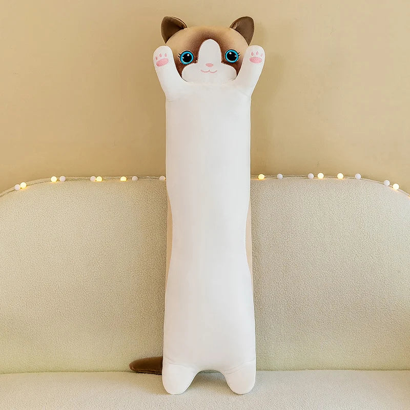 Adorable Soft Cat Plush Pillow - 50-130cm (19.6-51.1 inch) Cushion for Office Naps, Perfect Gift for Kids and Girls