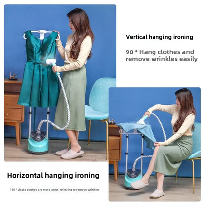 Klesdamper med dobbel stang stående oppreist strykesystem Høst 2025 1.8L vanntank rask oppvarming 2000W