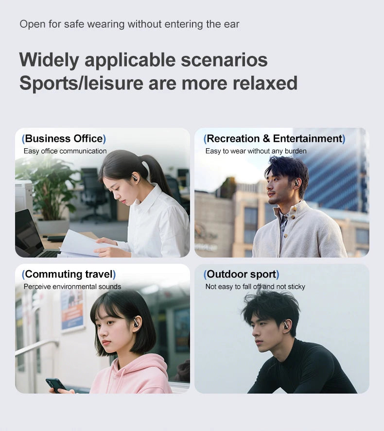 AI Translation Earbuds With Noise Canceling Ear Hook Sports