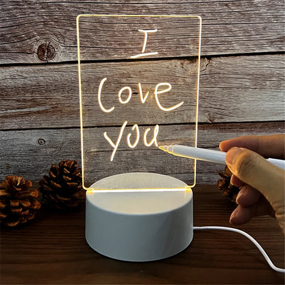 Lavagna Messaggi LED Creativa Lampada Notturna - Lampada USB Doodle per Bambini, Un Divertente Regalo di San Valentino