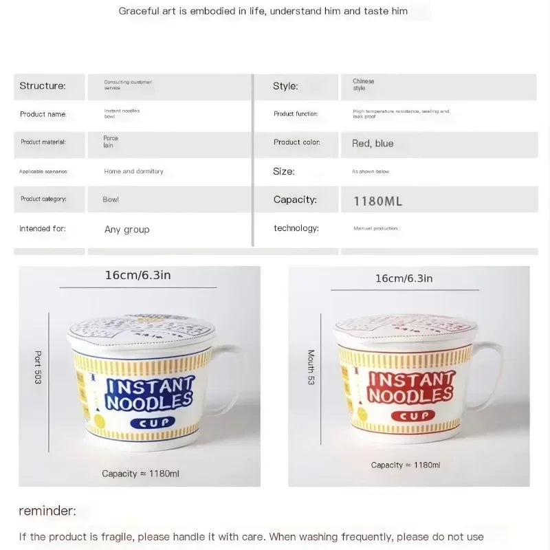 Instant nudelskål med låg keramisk krus kollegieværelse og køkken