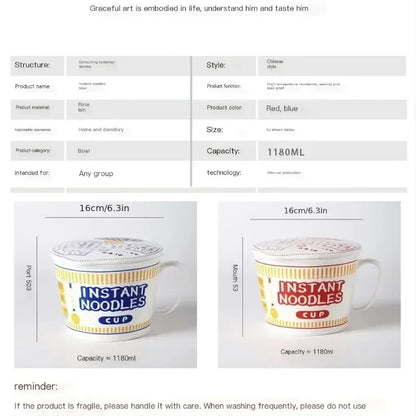 Instant nudelskål med låg keramisk krus kollegieværelse og køkken