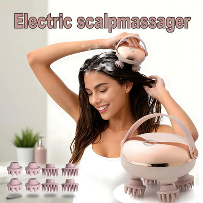 Elektrisk hovedbundsmassageapparat genopladeligt vandtæt håndholdt hårplejeenhed til stresslindring feriegave 2026