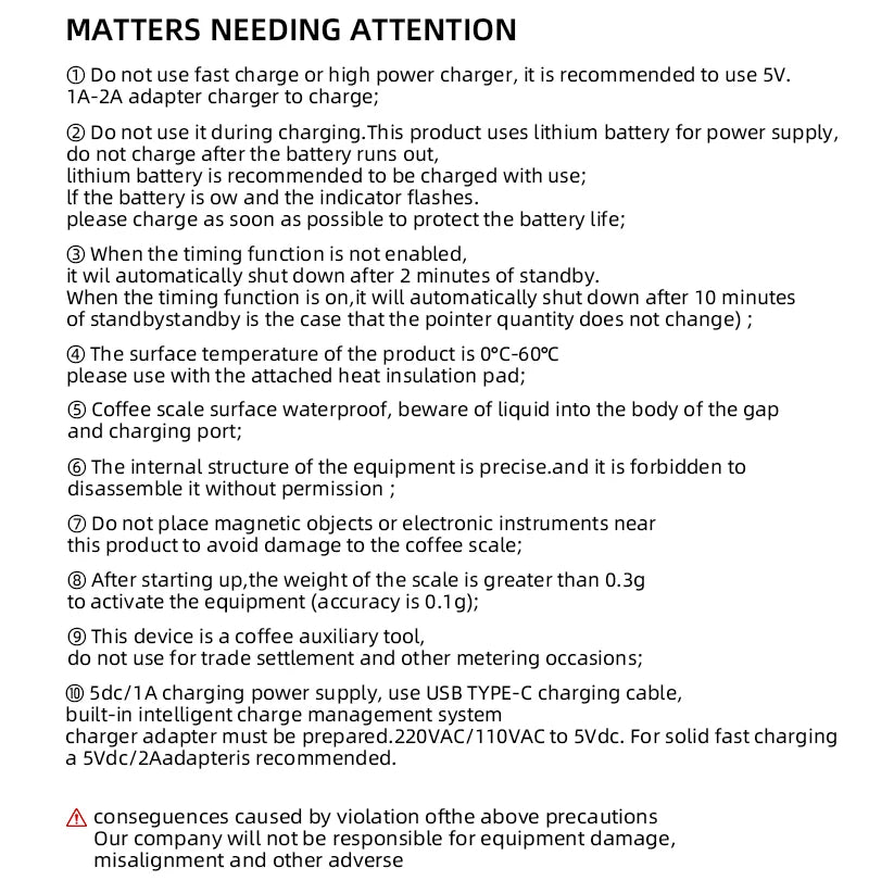 Coffee Scale Rechargeable Digital 0.1g Precision With Timer
