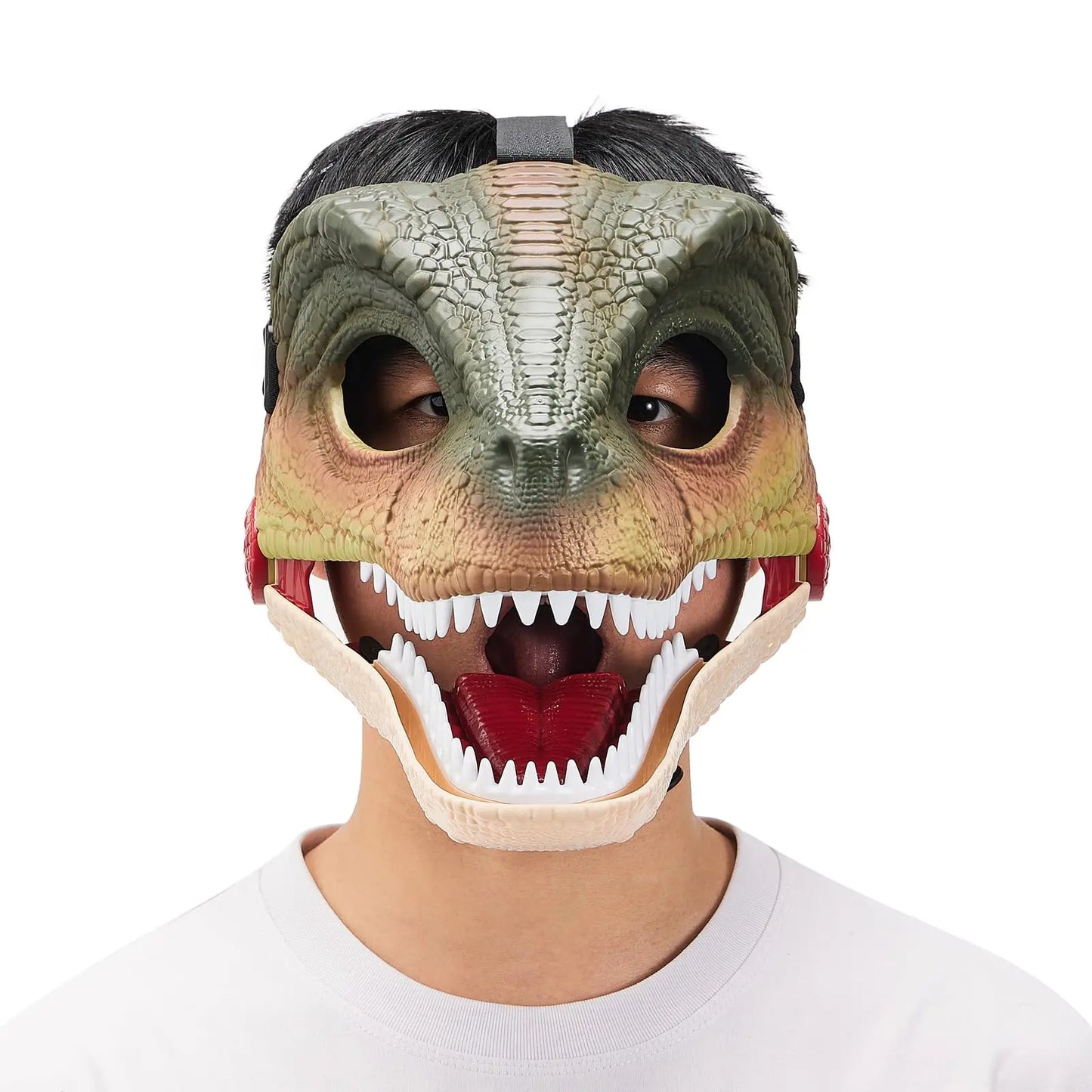 Dinosaurmaske med bevegelig kjeve cosplay-rekvisitt Halloween 2025