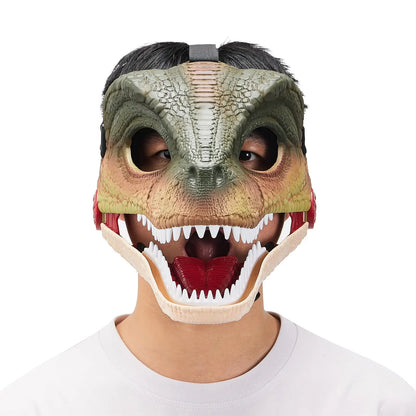 Dinosaurmaske med bevegelig kjeve cosplay-rekvisitt Halloween 2025