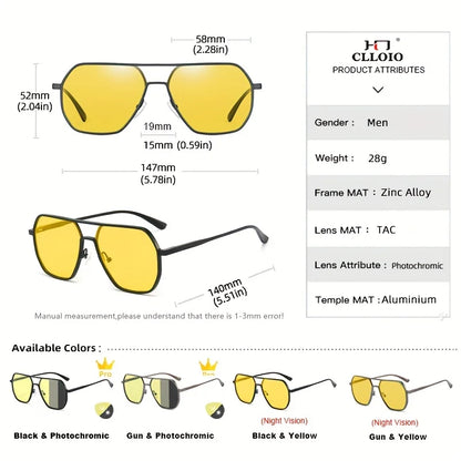 Photochromic Sunglasses Anti Glare Day Night Vision Polarized UV400 Unisex Square Frame Summer 2026 Trend