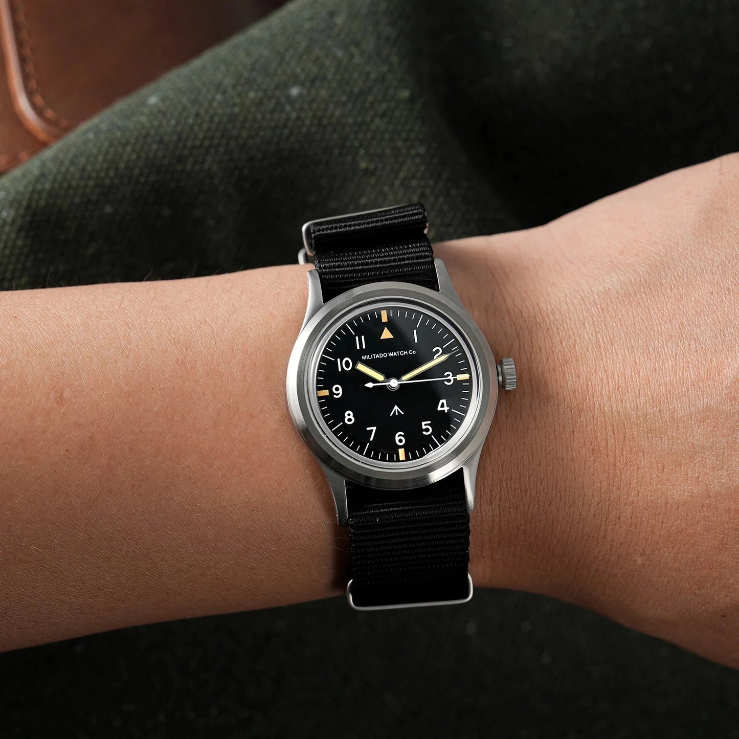 36mm Field Watch Sapphire Crystal VH31 Sweep Quartz