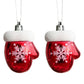 Set of 2 PVC Snowman Christmas Ornaments - Red & White Hanging Baubles for Festive Tree Decor, Perfect for Home and New Year Celebrations