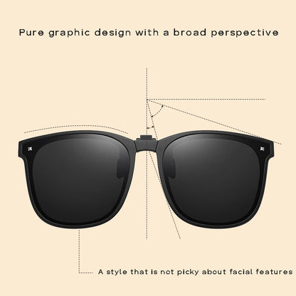 Clip On Sunglasses Foldable Oversized Square Flip Up UV400 Polarized Sunglasses Summer 2026 Trend Gift