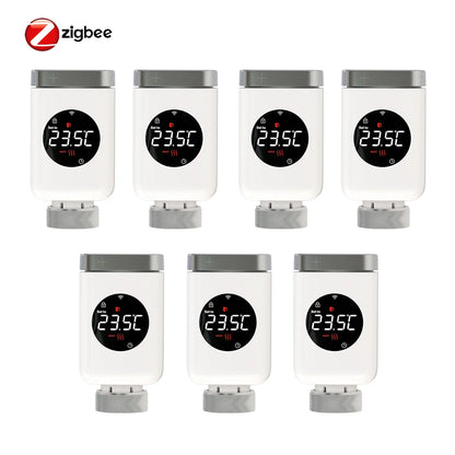 Smart termostat radiatorkontrolventil TRV med WiFi ZigBee app fjernbetjening energibesparelse efterår 2025