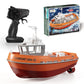 Powerful Dual Motor RC Tugboat Model - 1:72 Electric Remote Control Boat for Boys, Wireless Fun