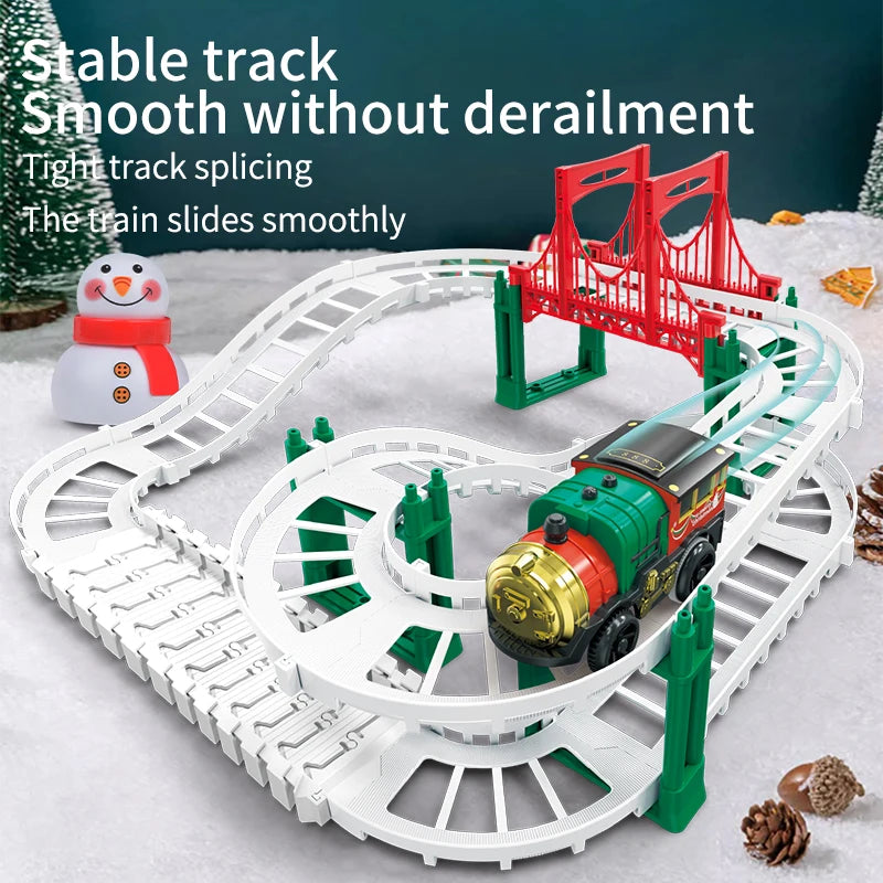 Electric Christmas Train Set for Kids - Fun Track Car Toy, Educational Gift for Children, Battery-Powered Holiday Playtime