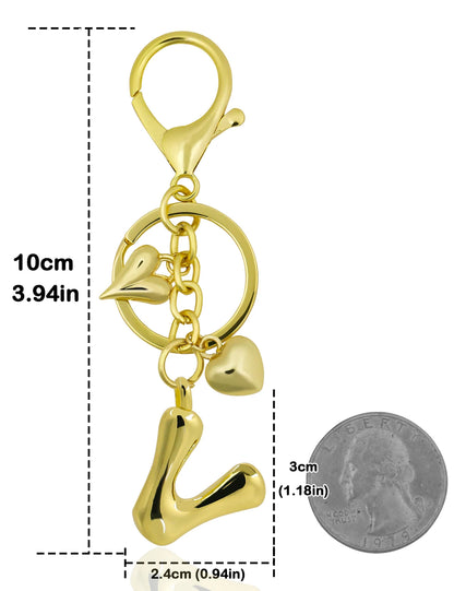 Personlig nøglering guld boblebogstav taskevedhæng gave