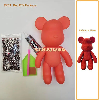 Diamantmalerei Set 5D Vollbohrung Kristall Bär Puppe Weihnachten 2025 DIY Strass Mosaik Funkelnde Wohnkultur Geschenk