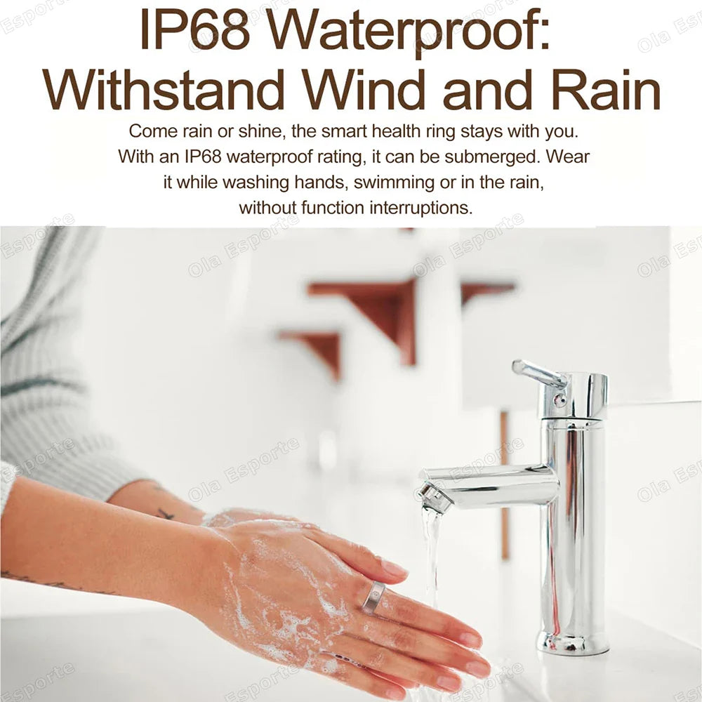 Anello Intelligente Tracker Salute IP68 Impermeabile Sonno Frequenza Cardiaca Ossigeno Monitor 2025 Regalo Benessere