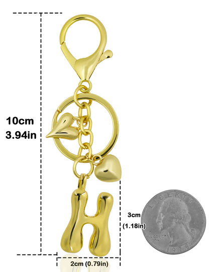 Personlig nøglering guld boblebogstav taskevedhæng gave