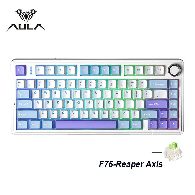 Teclado mecánico para juegos compacto AULA F75 al 75% RGB