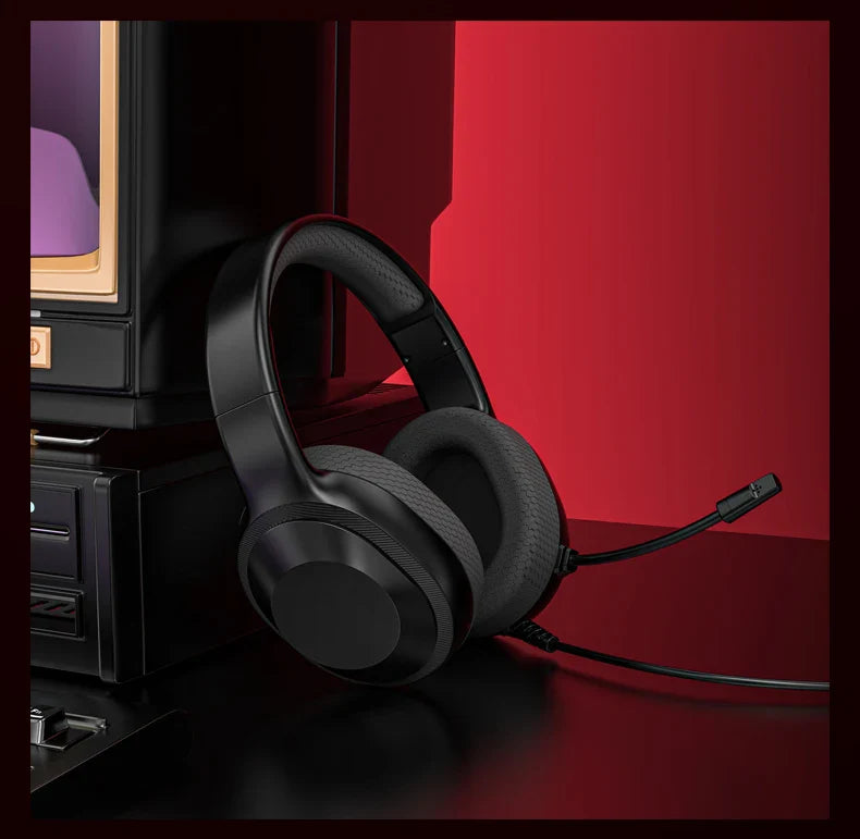 Gaming Headset Wired Lightweight With Omnidirectional Mic