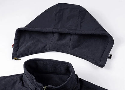 Warm Versatile Men Hooded Vest - Fleece Lined, Nylon, Outdoor