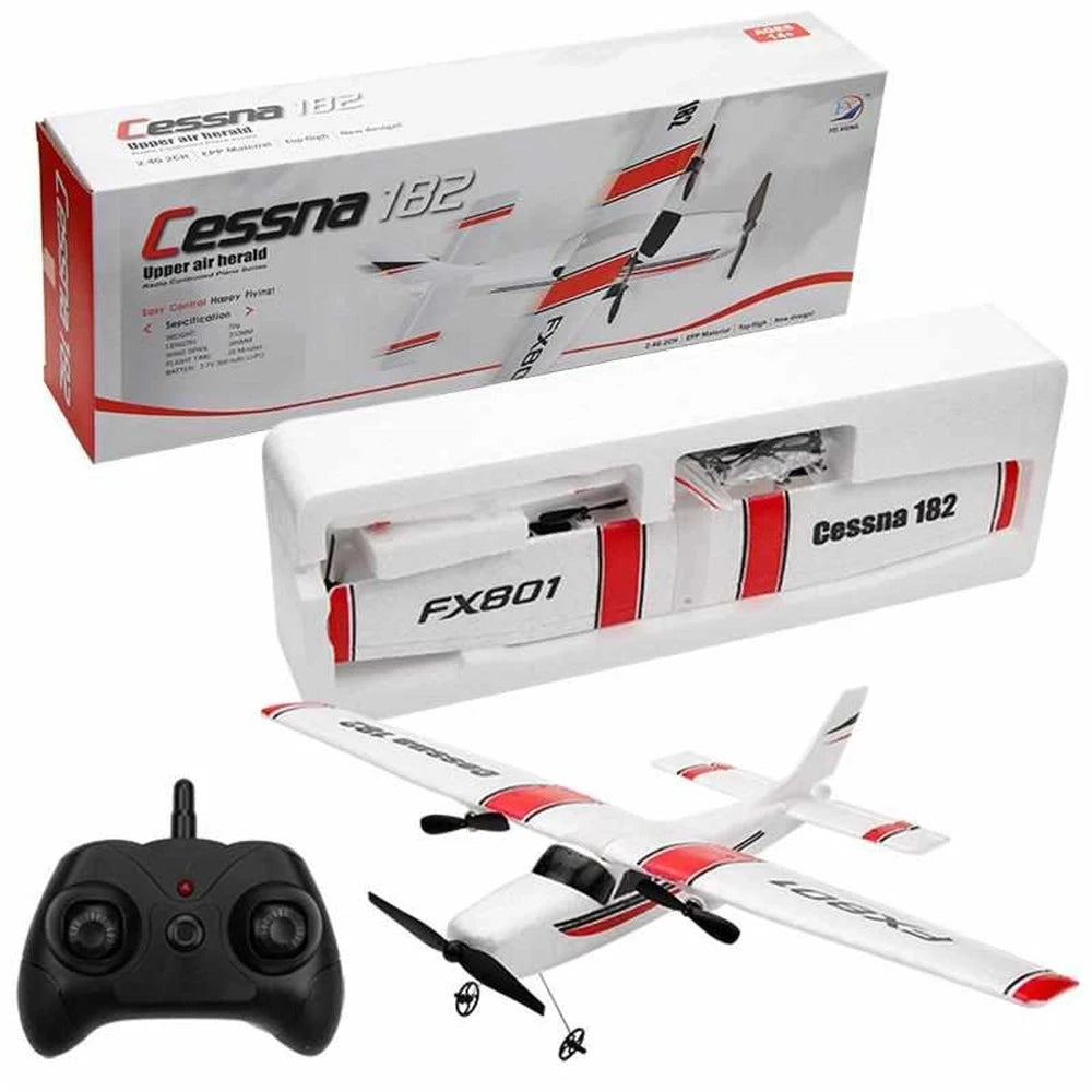 EPP Foam FX801 RC Plane - 2CH Remote Control Aircraft for Kids, Easy Assembly Toy Gift