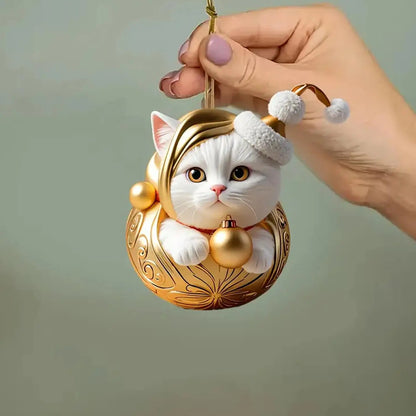 Calendario de Adviento de Gato 24 Días Adornos de Árbol Navidad