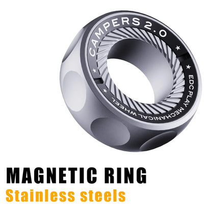 Magnetic Ratchet Fidget Ring Stainless Steel EDC Gift