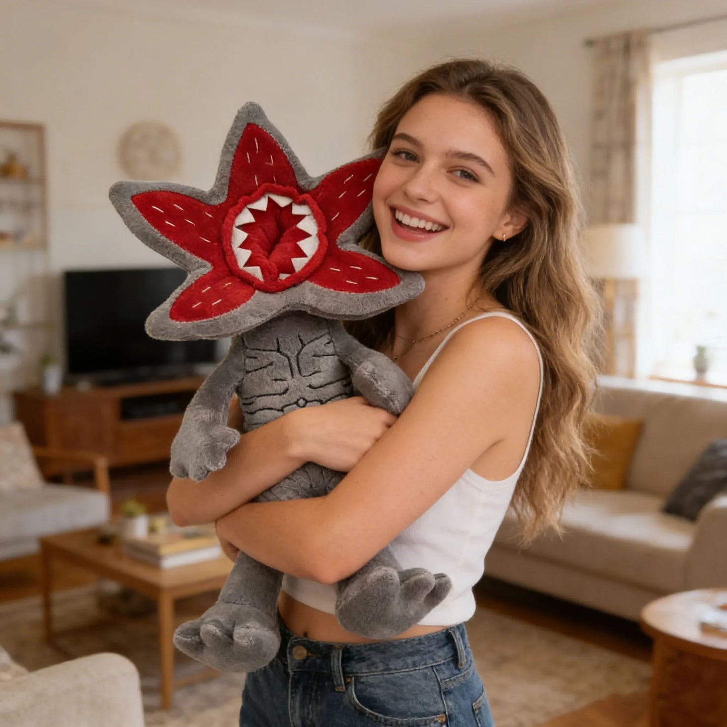 Demogorgon Plüschspielzeug Grau Weiche Monsterpuppe Halloween 2026 Geschenk Geschenkfertig Für Kinder