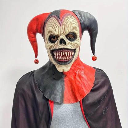 Clown Mask Latex Horned Skull Scary Halloween Cosplay