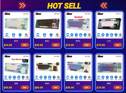 Teclado mecánico R75 junta 80 teclas RGB Hot Swap español