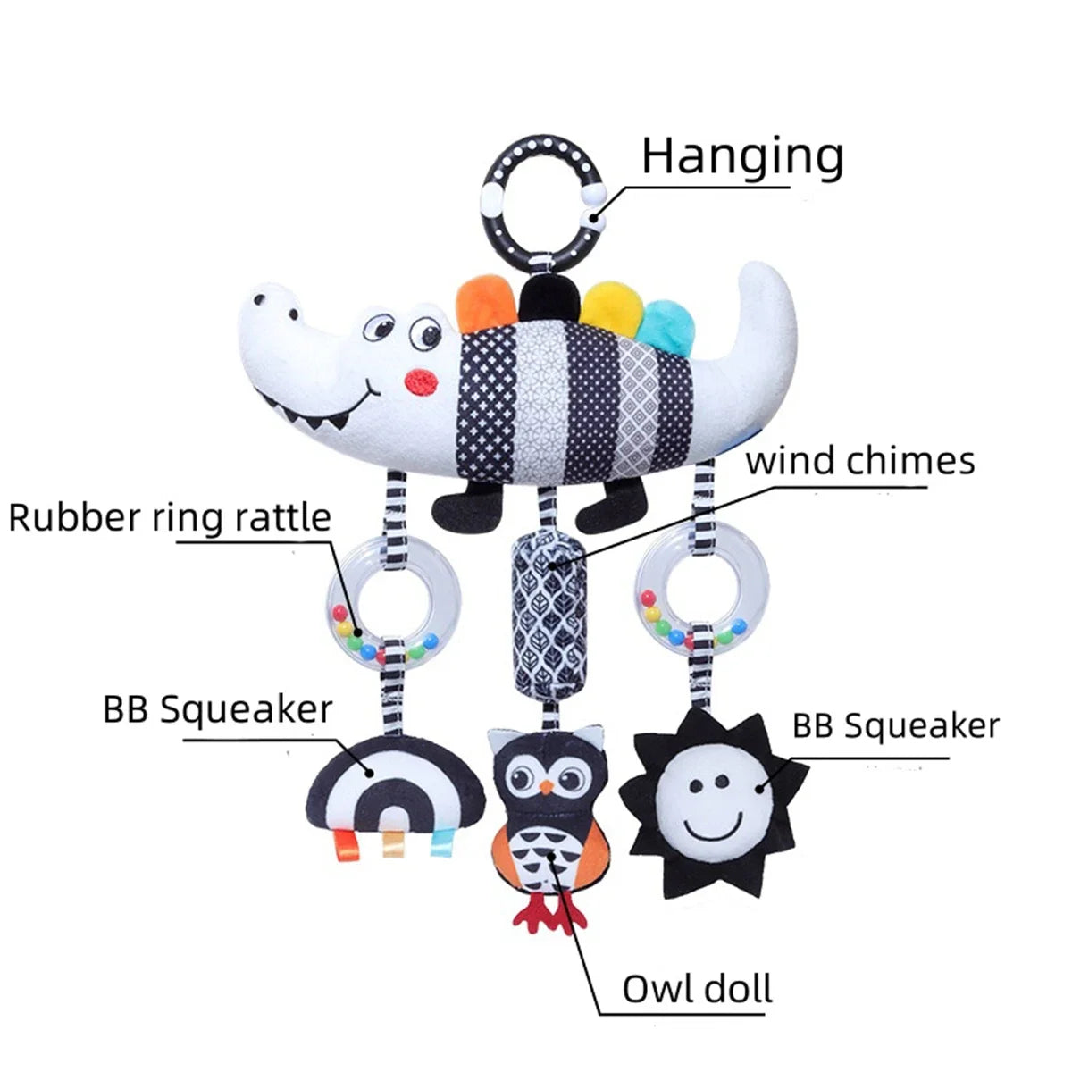 Sonajero para bebé Juguete colgante para cochecito Juguetes sensoriales para recién nacido