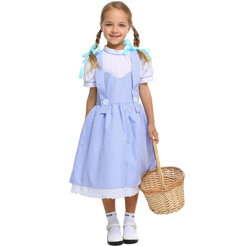 Dorothy blå gingham kjole kostyme Halloween 2025 cosplay